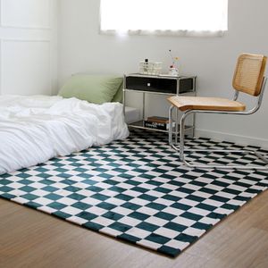 체커보드 워셔블 체크 극세사 러그