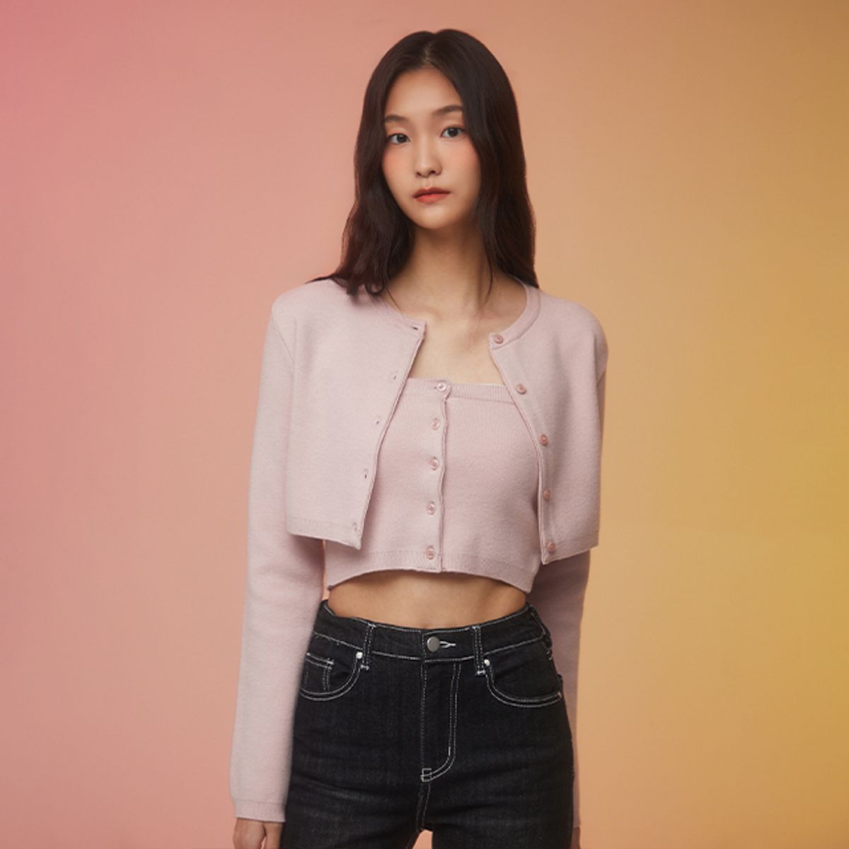 랩(LAP) 크롭 가디건&뷔스티에 세트 AQ3EX862