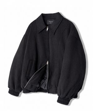 스웨이드 패디드 블루종 자켓 블랙