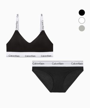 여성 아이콘 코튼 모달 훅앤아이 브라렛+팬티 세트 (3 Color)