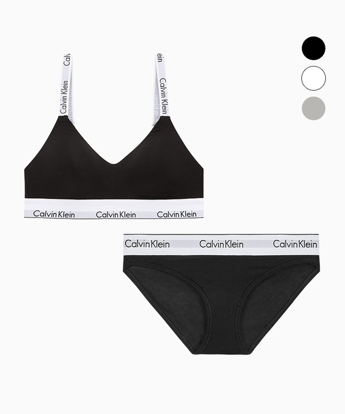 캘빈클라인 언더웨어(CALVIN KLEIN UNDERWEAR) 여성 아이콘 코튼 모달 훅앤아이 브라렛+팬티 세트 (3 Color)