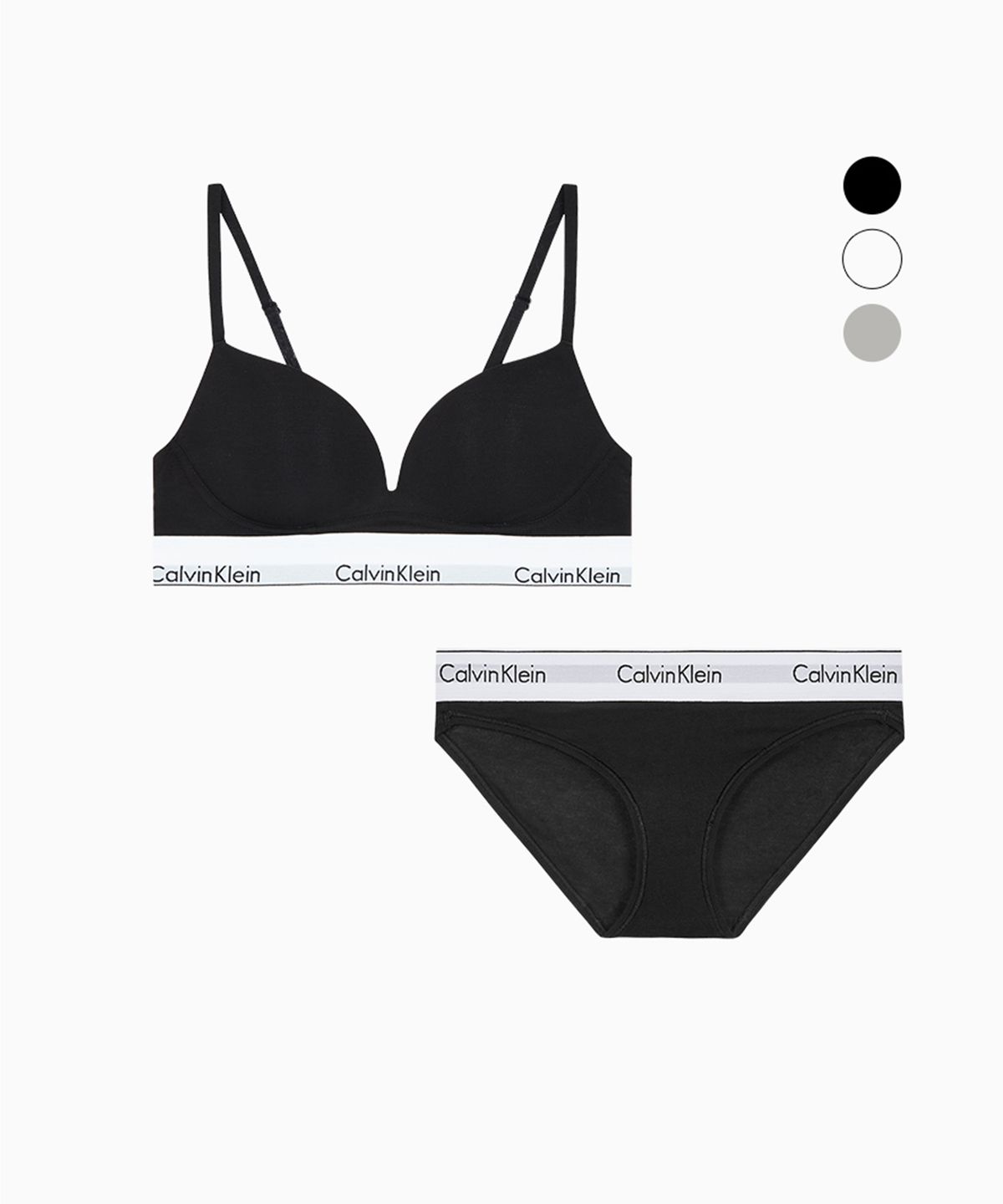 캘빈클라인 언더웨어(CALVIN KLEIN UNDERWEAR) 여성 아이콘 코튼 모달 AF 푸쉬업 브라렛+팬티 세트 (3Color)