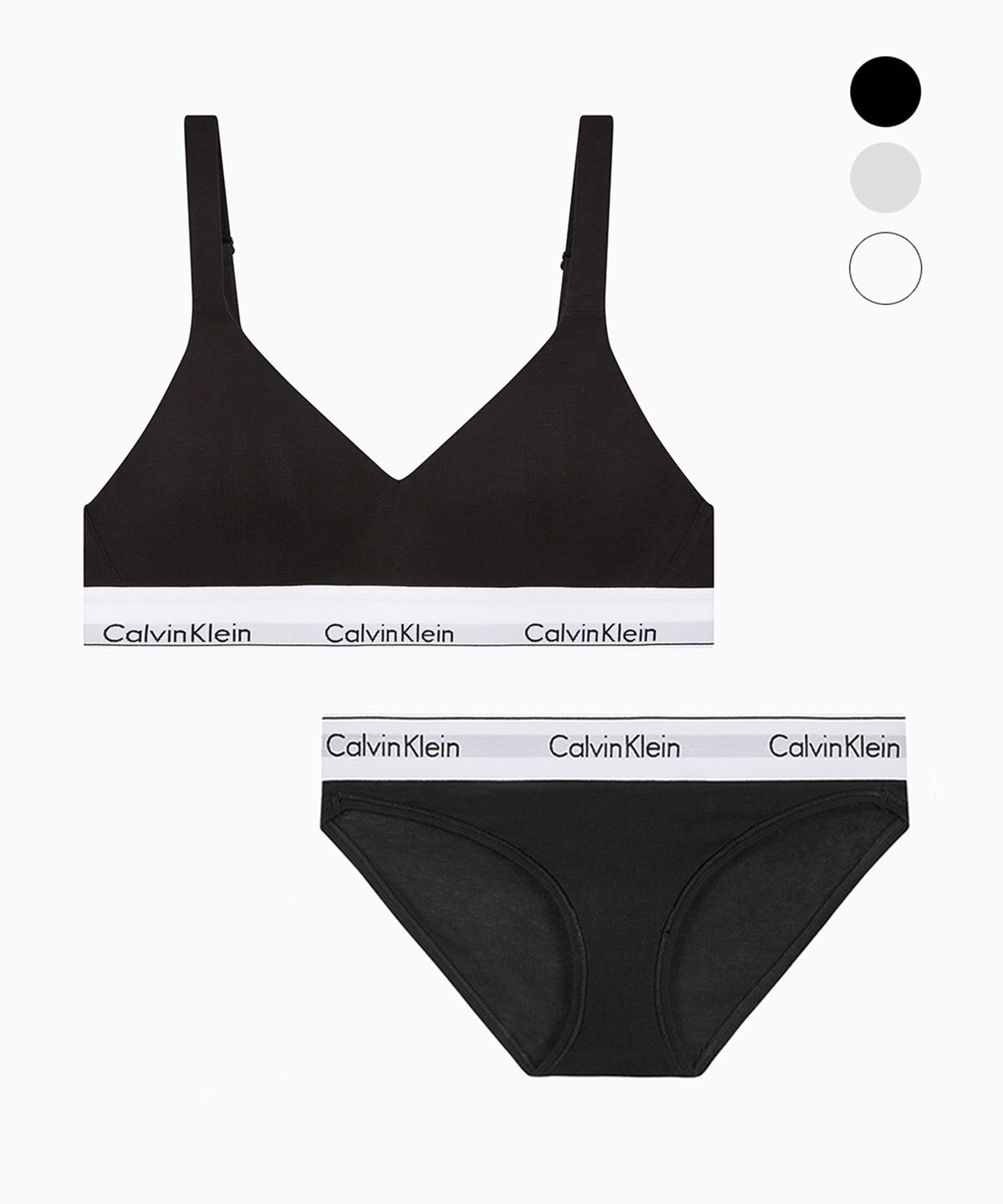 캘빈클라인 언더웨어(CALVIN KLEIN UNDERWEAR) 여성 아이콘 코튼 모달 후크형 리프트 브라렛+팬티 세트 (3 Color)