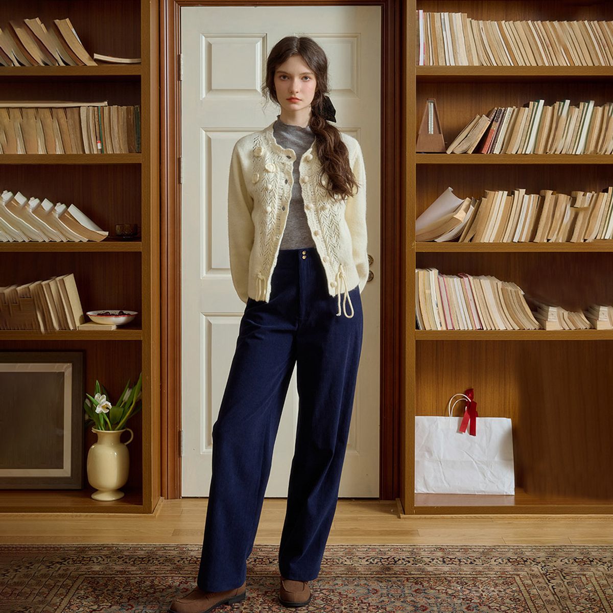 심플레트로(SIMPLE RETRO) SR_Corduroy straight-leg pants