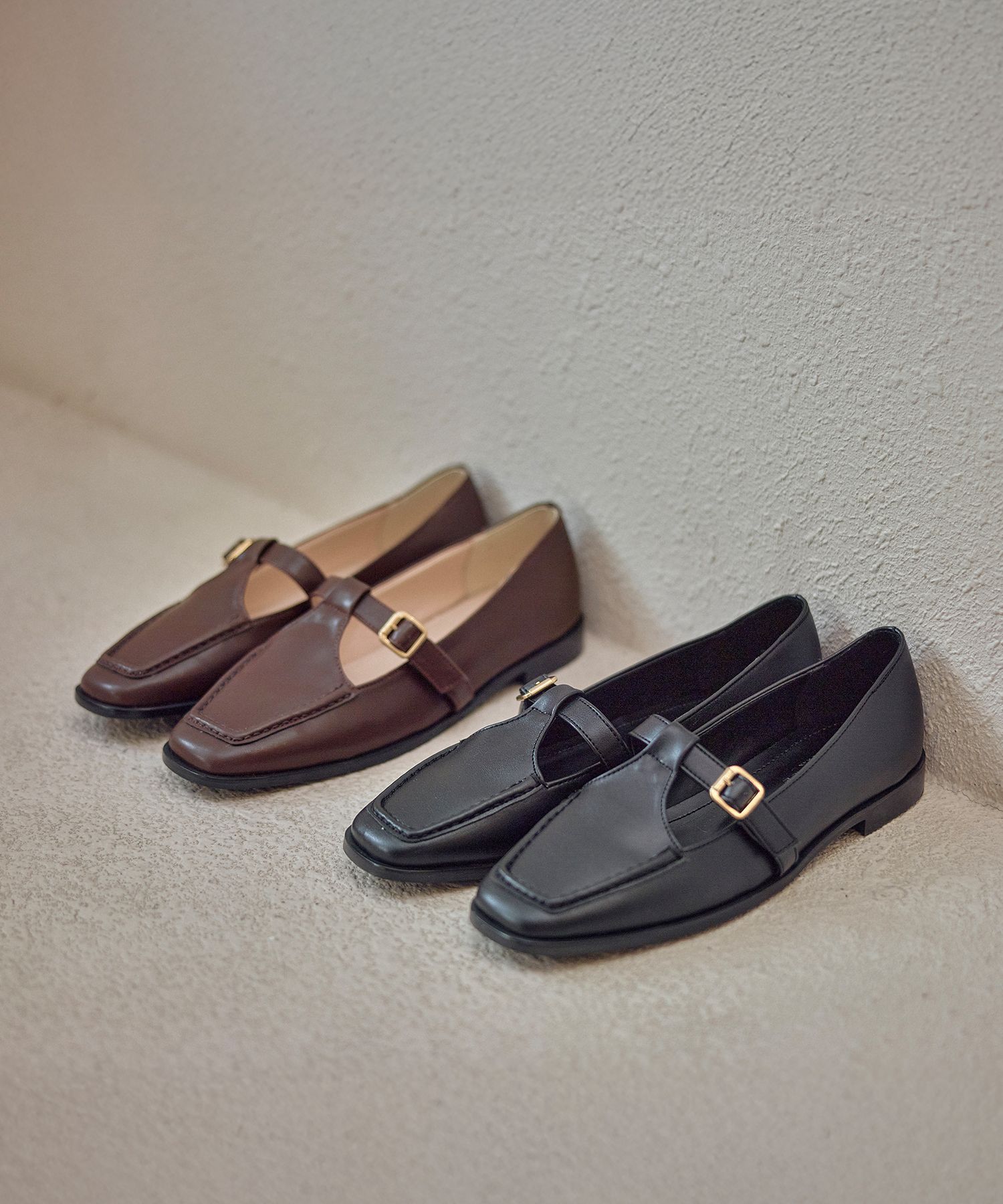 フラットシューズ ^custommade^ 2cm square toe buckle loafer cindy CW0073BR MUSINSA | CUSTOMADE WOMAN 2cm Square Toe Buckle Loafer Cindy