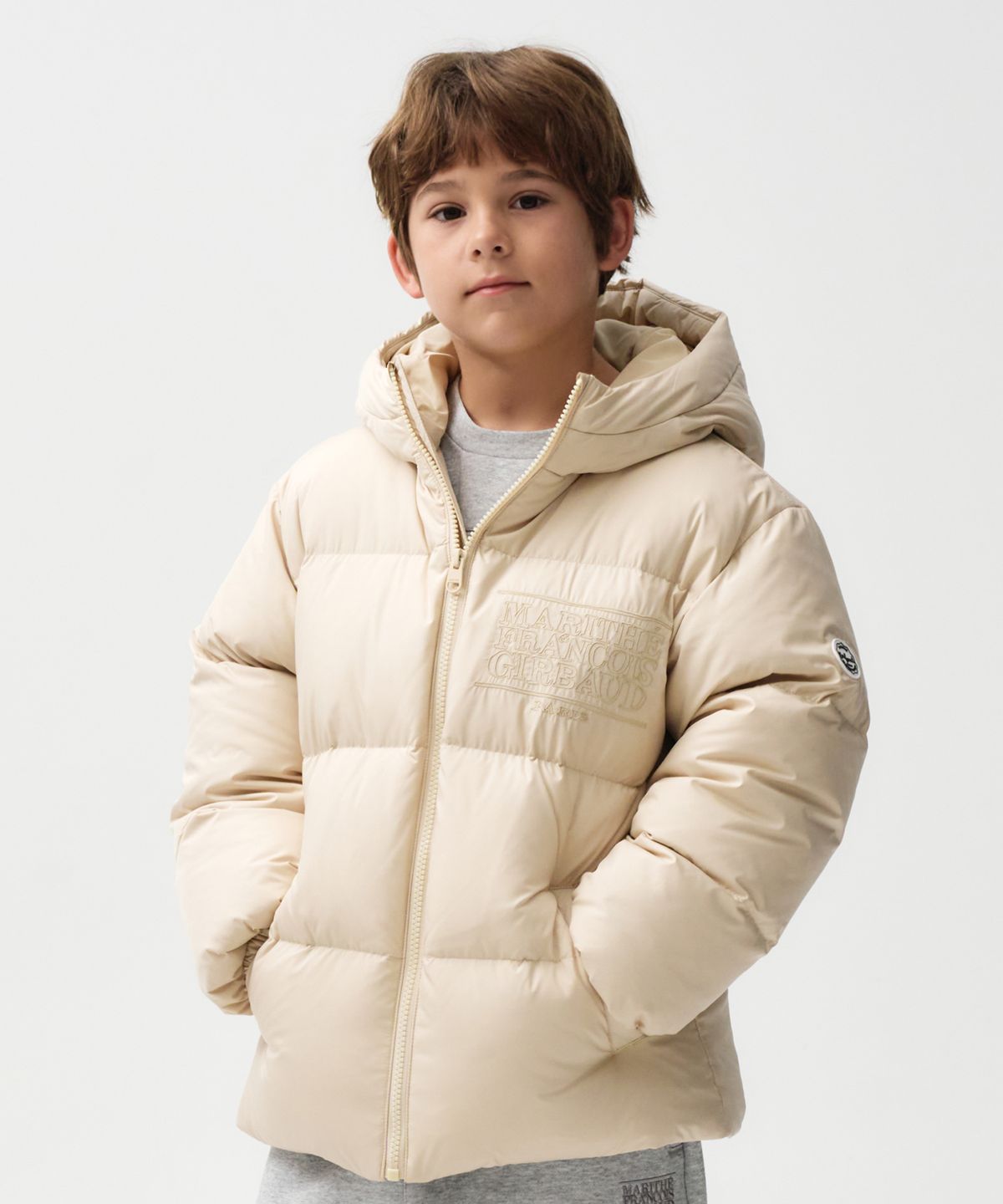 마리떼 키즈(MARITHÉ KIDS) ENFANT HOODED GOOSE DOWN PUFFER beige