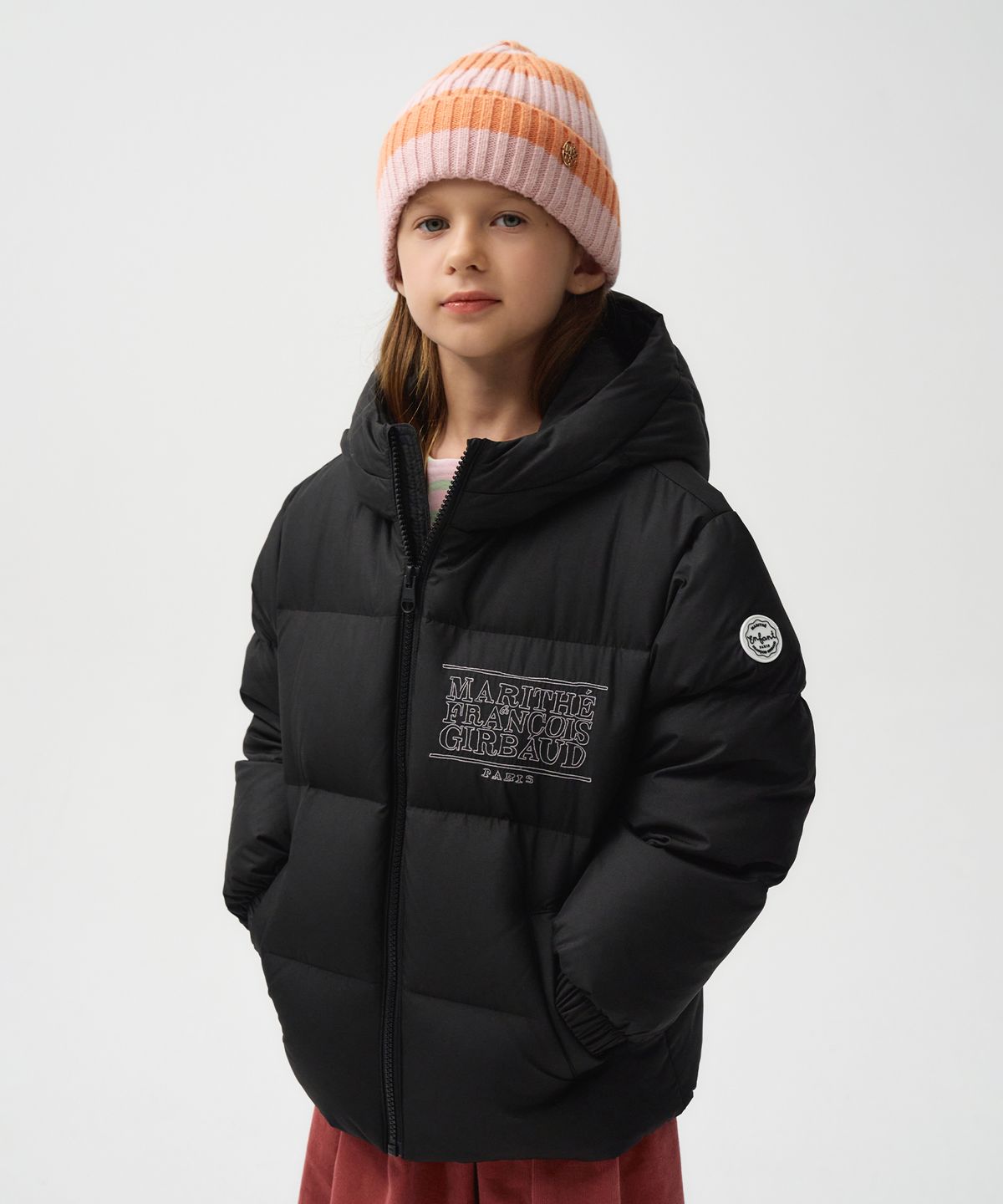 마리떼 키즈(MARITHÉ KIDS) ENFANT HOODED GOOSE DOWN PUFFER black