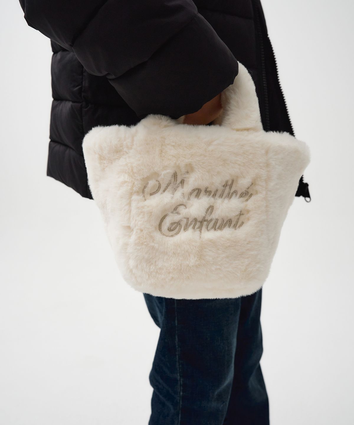 마리떼 키즈(MARITHÉ KIDS) ENFANT FUR SMALL BAG ivory