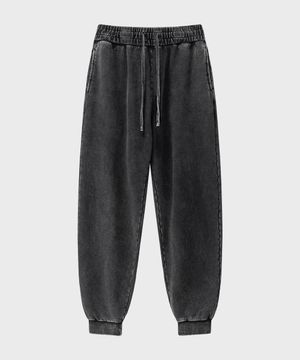 SP 피그먼트 와이드 조거 스웨트팬츠 블랙