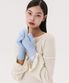 LABEL KNITTED MITTENS_ice blue
