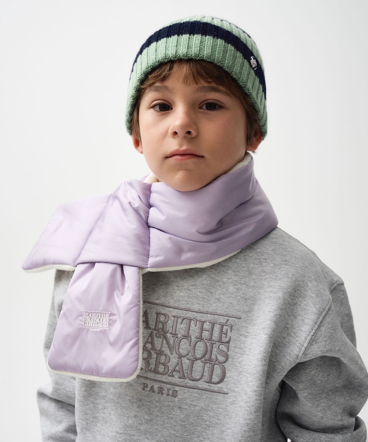 마리떼 키즈(MARITHÉ KIDS) ENFANT CLASSIC LOGO REVERSIBLE MUFFLER lavender