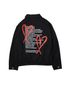 HEART PRINTED WINDBREAKER (BLACK)