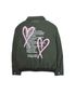 HEART PRINTED WINDBREAKER (KHAKI)