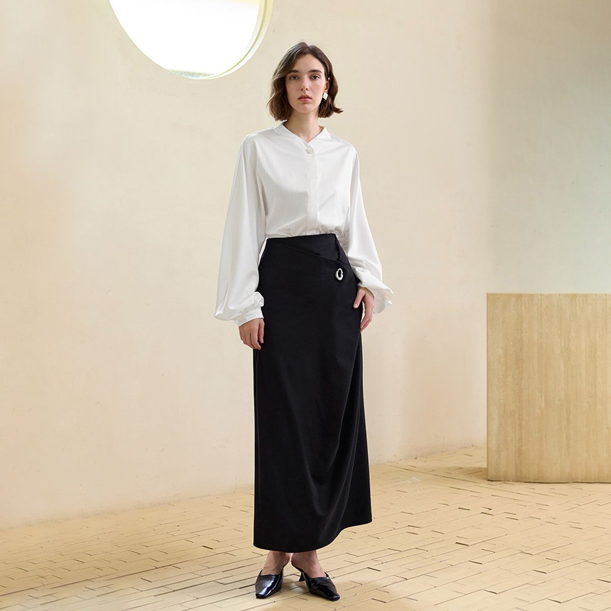 와이와이아이엠(YYIAM) YY_Irregular waist detail skirt