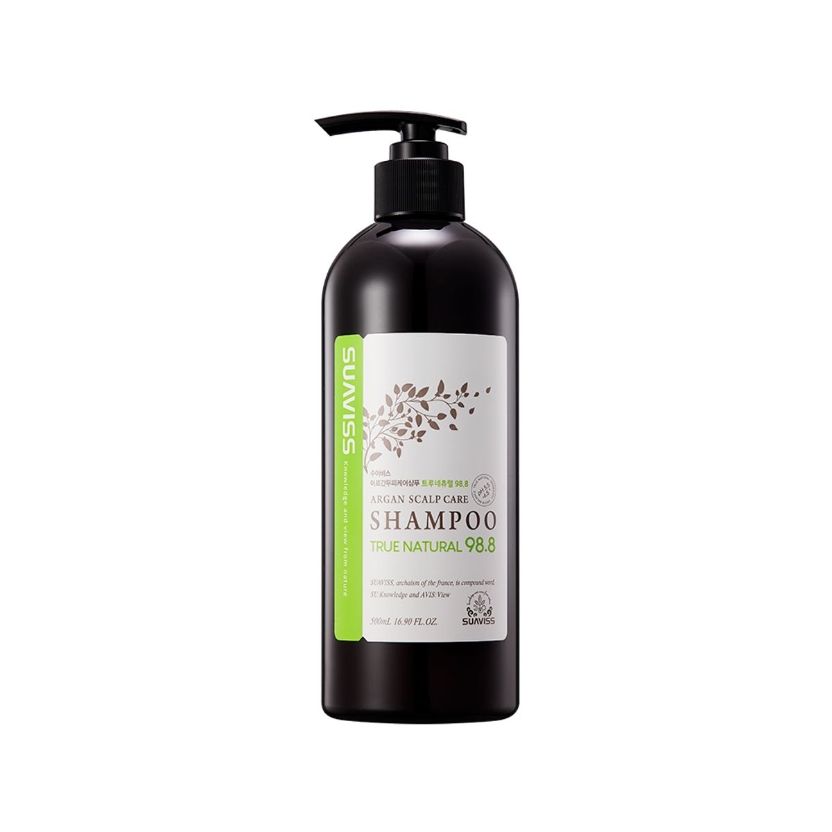 수아비스(SUAVISS) 아르간 두피케어 샴푸 트루네츄럴 98.8 500ml WS01AH08