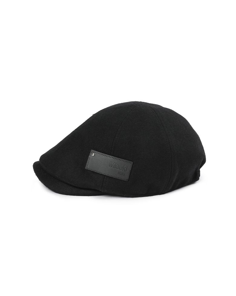 Patch wool hunting cap BLACK