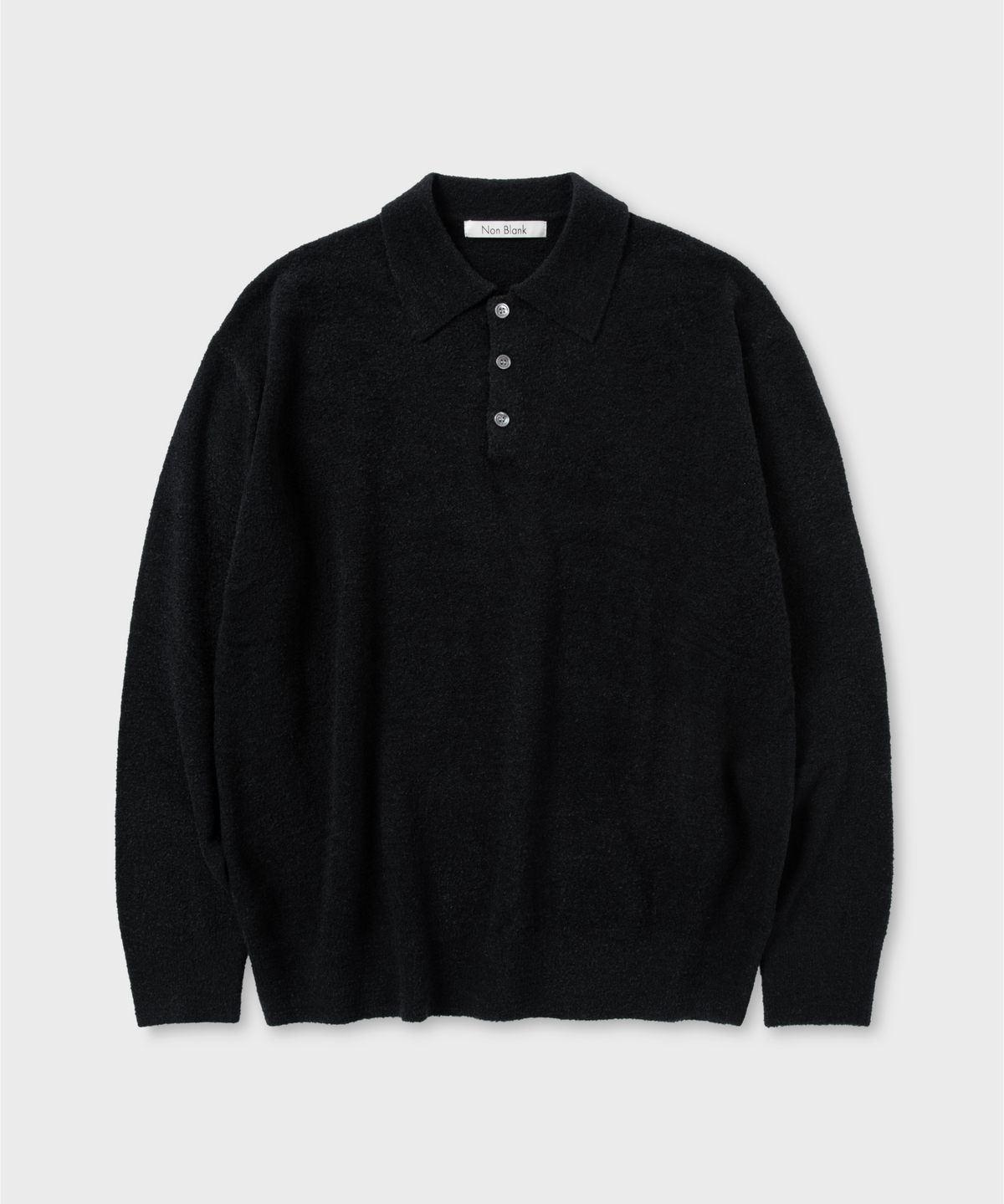 넌블랭크(NONBLANK) 폴로 칼라 니트_DARK GREY