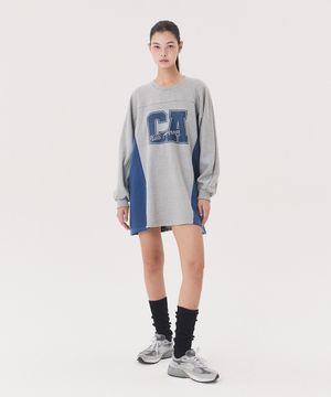 PRINTED COLORBLOCK MTM ONEPIECE_melange/blue