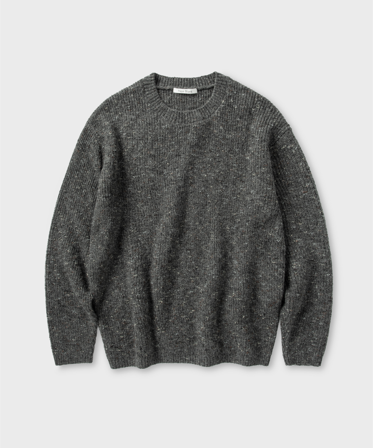 넌블랭크(NONBLANK) 로빈 라운드 니트_MELANGE GREY