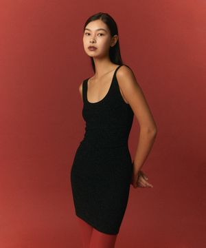 GLITTER BUSTIER MINI ONEPIECE _black