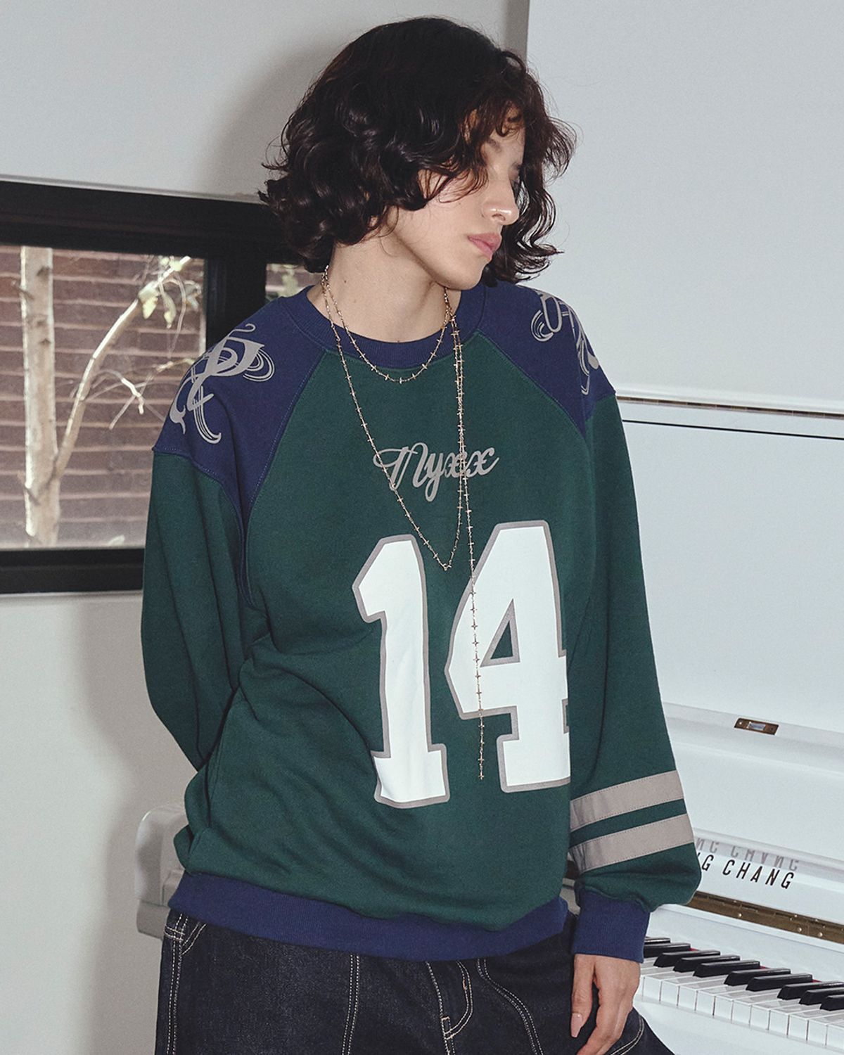 엔와이엑스엑스(NYXX) COLOR BLOCK SOCCER SWEATSHIRT GREEN