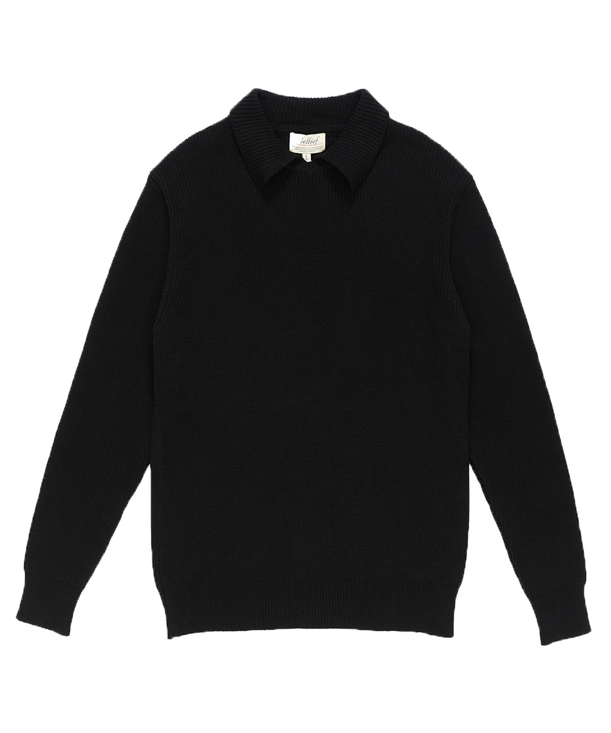벨리프(BELLIEF) Essential Collar jumper (Black)