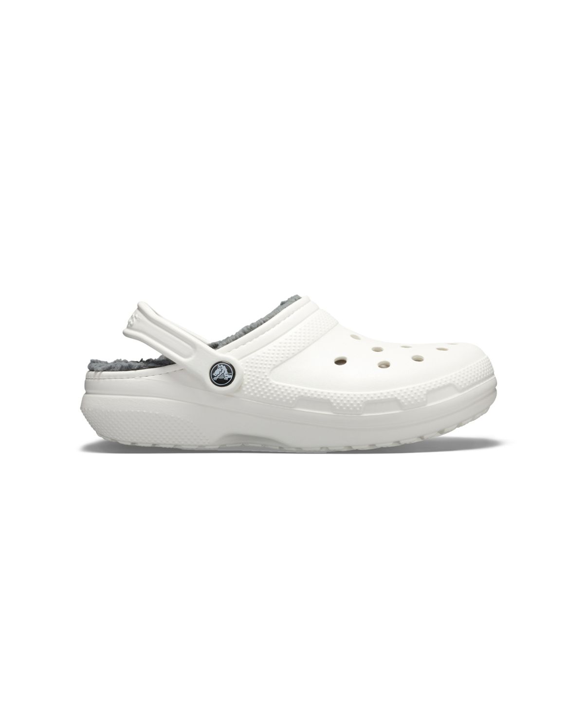 크록스(CROCS) 클래식 라인드 클로그 - 화이트/그레이 / 203591-10M