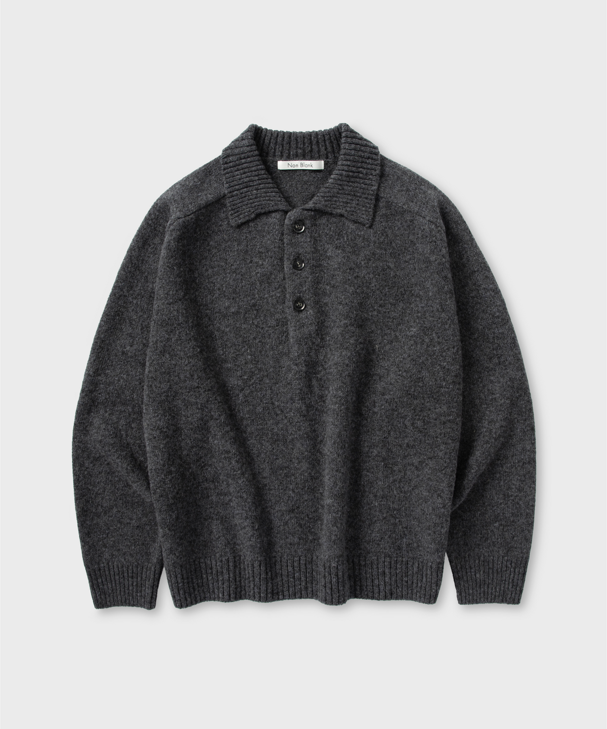 넌블랭크(NONBLANK) 울 칼라 니트_TAILOR GREY