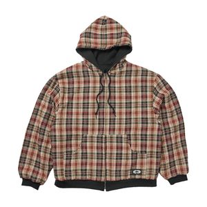 Reversible Hoodie Zip-Up Check Red