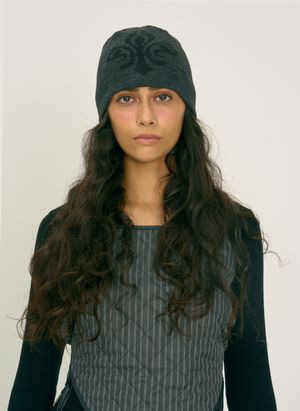 Jugendstil charcoal beanie