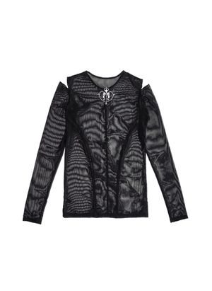 mesh seahorse black top