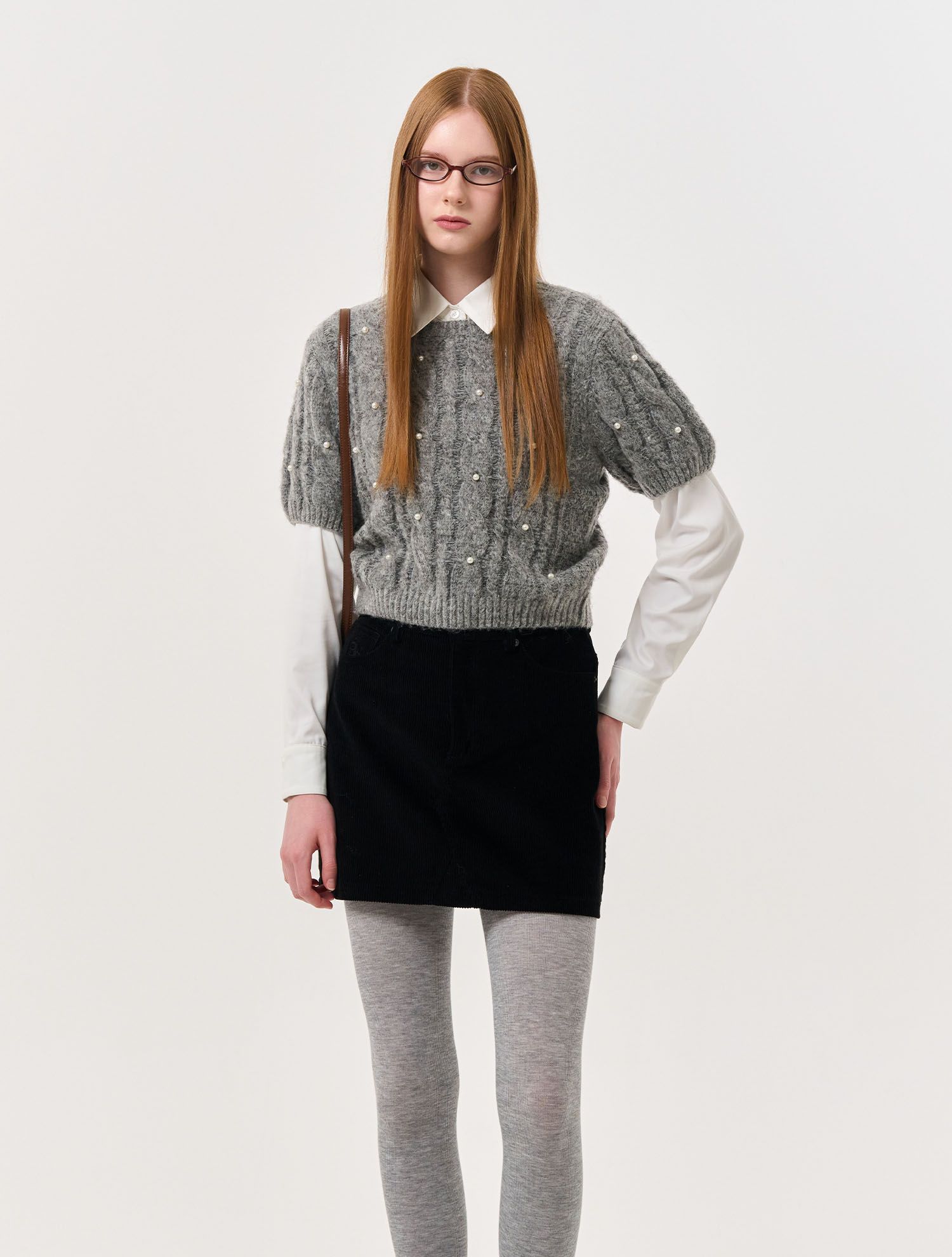 【GENERAL IDEA】Cable Pearl Half Knit MUSINSA | GENERAL IDEA Cable Pearl Half Knit [BLACK
