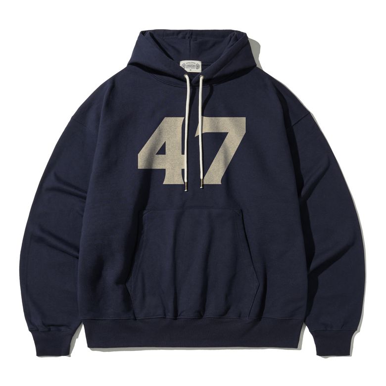 FootBall Squad Number 47 풋볼 넘버 레터링 빈티지 네이비 오버핏 후드