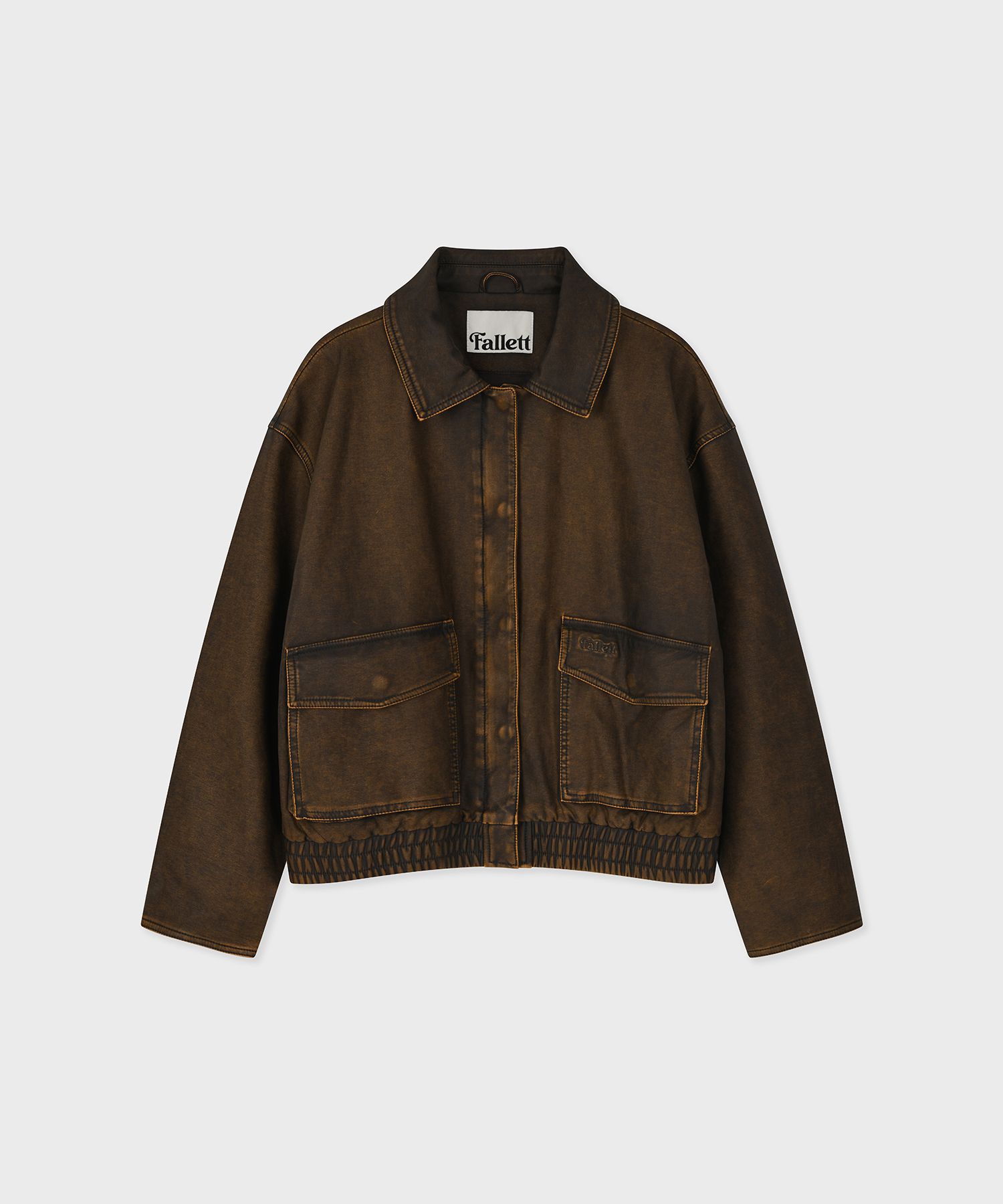 MUSINSA | FALLETT Vintage Washed Leather Jacket Brown