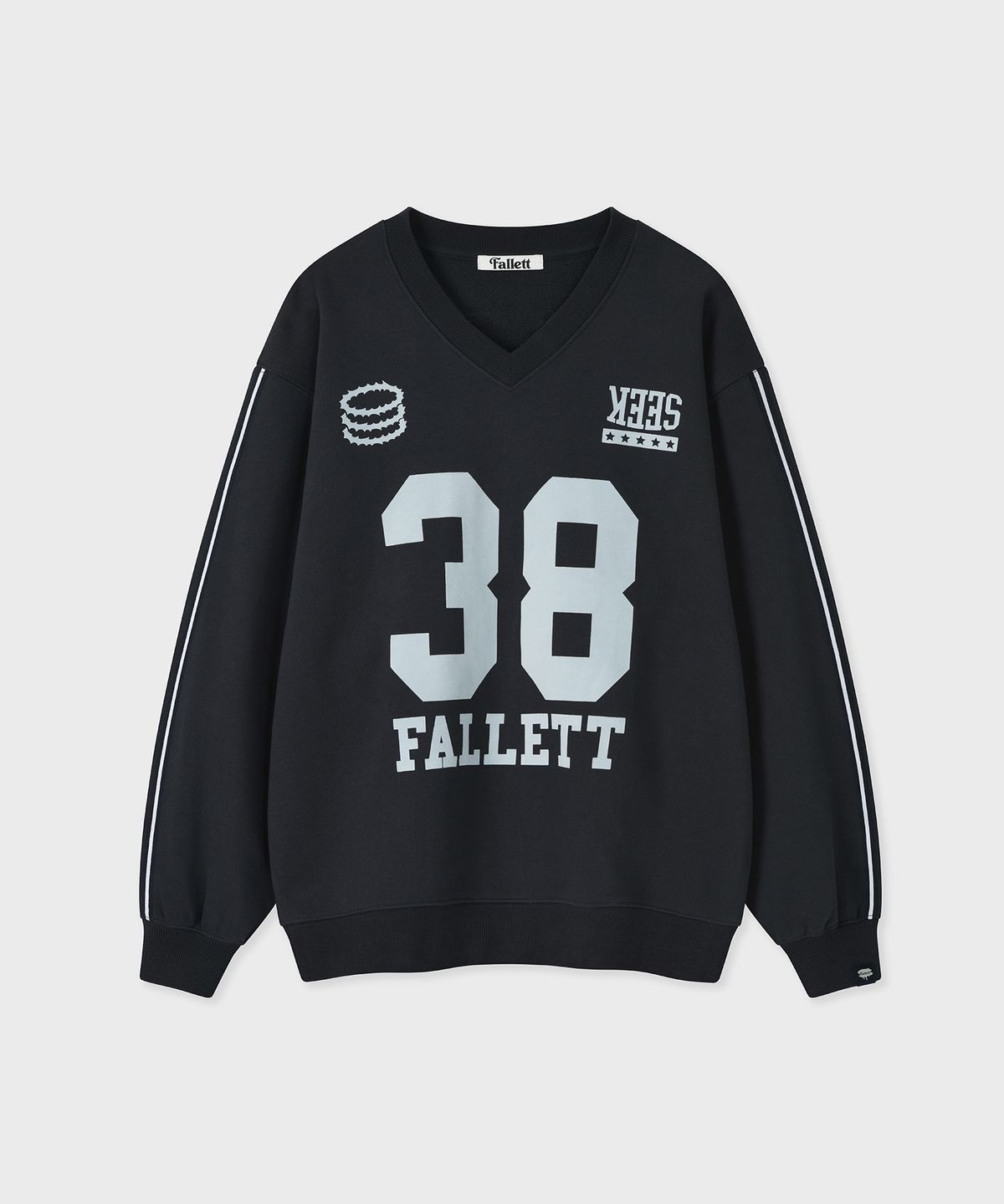 팔렛(FALLETT) 스포츠 클럽 브이넥 맨투맨 네이비