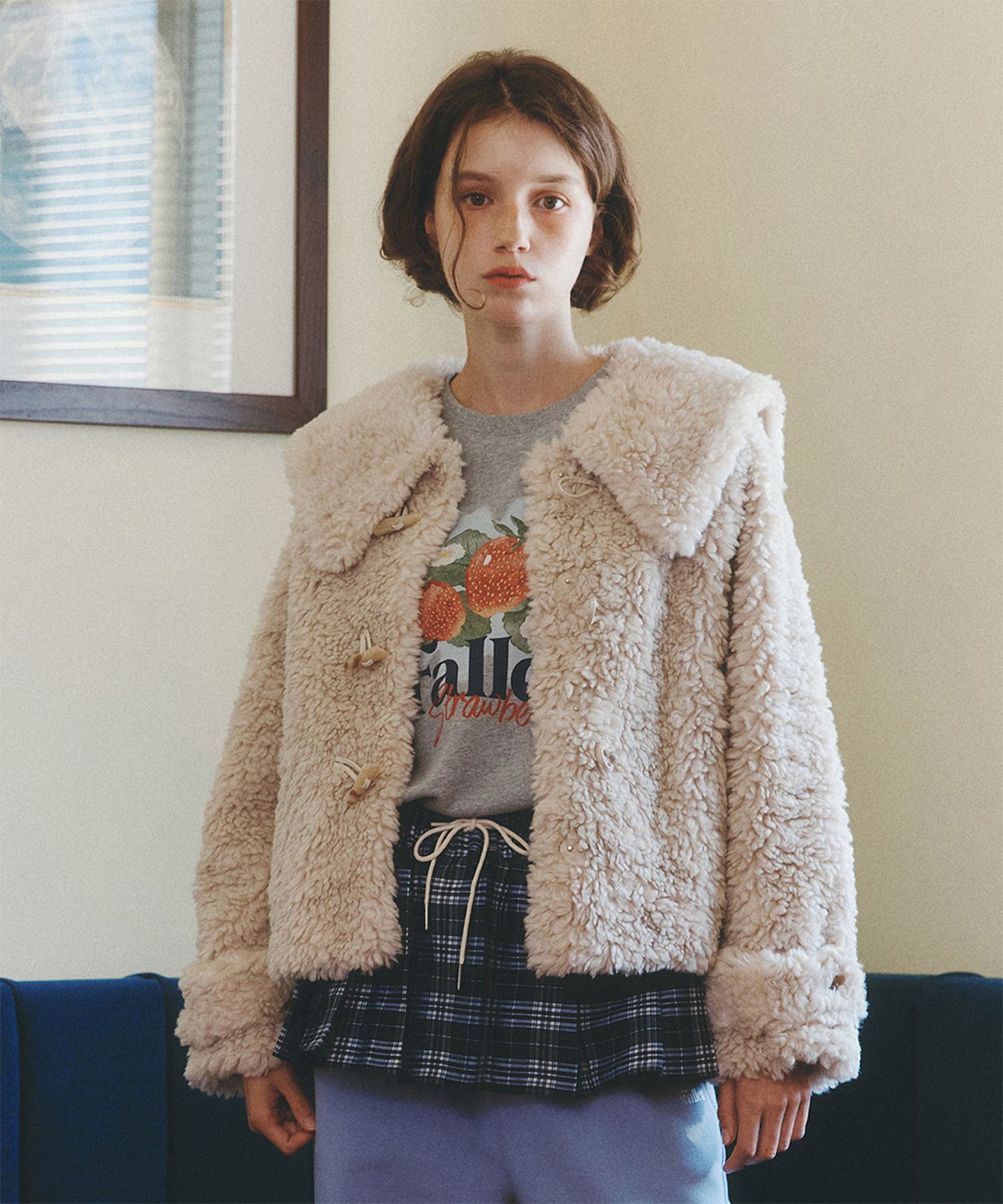 [FALLETT] SOFT FUR DUFFLE COAT★コート MUSINSA公式 | FALLETT Soft Fur Duffle Coat Ivory