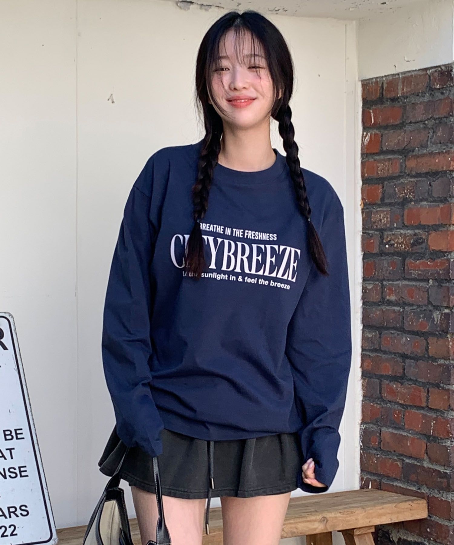 Tシャツ・カットソー citybreeze Essential City Typo Long Sleeve T-Shirt_INDIE BLU MUSINSA | CITYBREEZE Essential City Typo Long Sleeve T