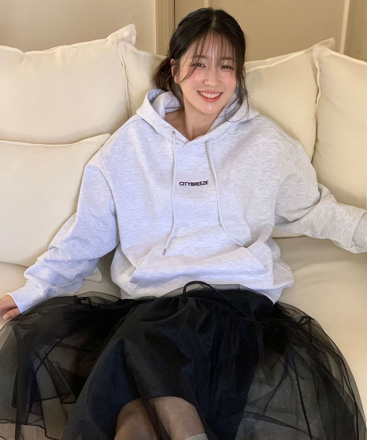 ★ citybreeze★ Essential City Glow Sweatshirt MELANGE WHIT MUSINSA | CITYBREEZE Essential City Star Sweatshirt_MELANGE