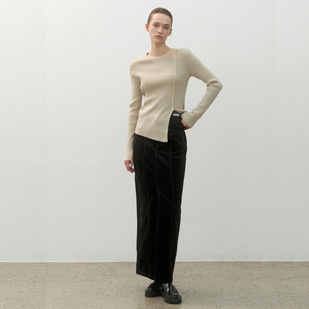 아틀리에 나인(ATELIER NAIN) ESSENTIAL WARM COTTON MAXI SKIRT(SK-4990)