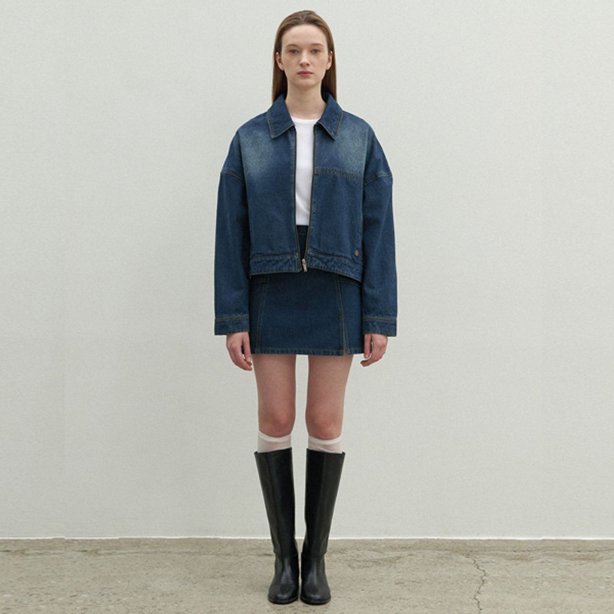 아틀리에 나인(ATELIER NAIN) CHLONY SET-UP DENIM MINI SKIRT(SK-4954)