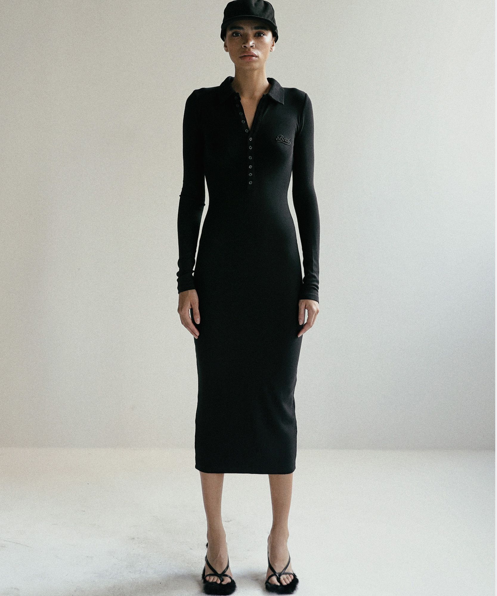 MUSINSA | BADBLOOD Beyond Soft Polo Dress - Black