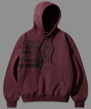 타이핑 헤비코튼 후드 버건디 KMHD6829