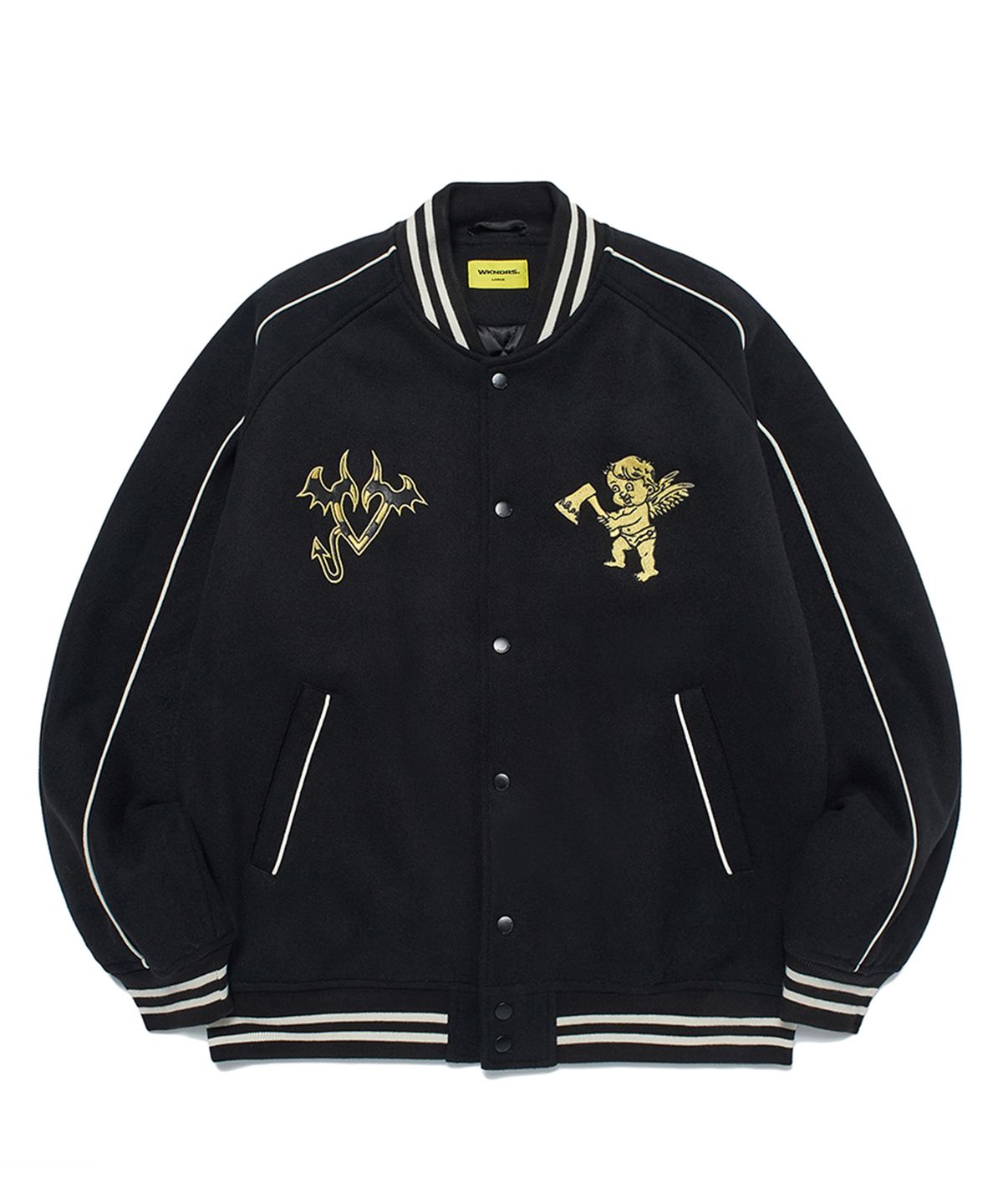 위캔더스(WKNDRS) ANGEL STADIUM JACKET (BLACK)