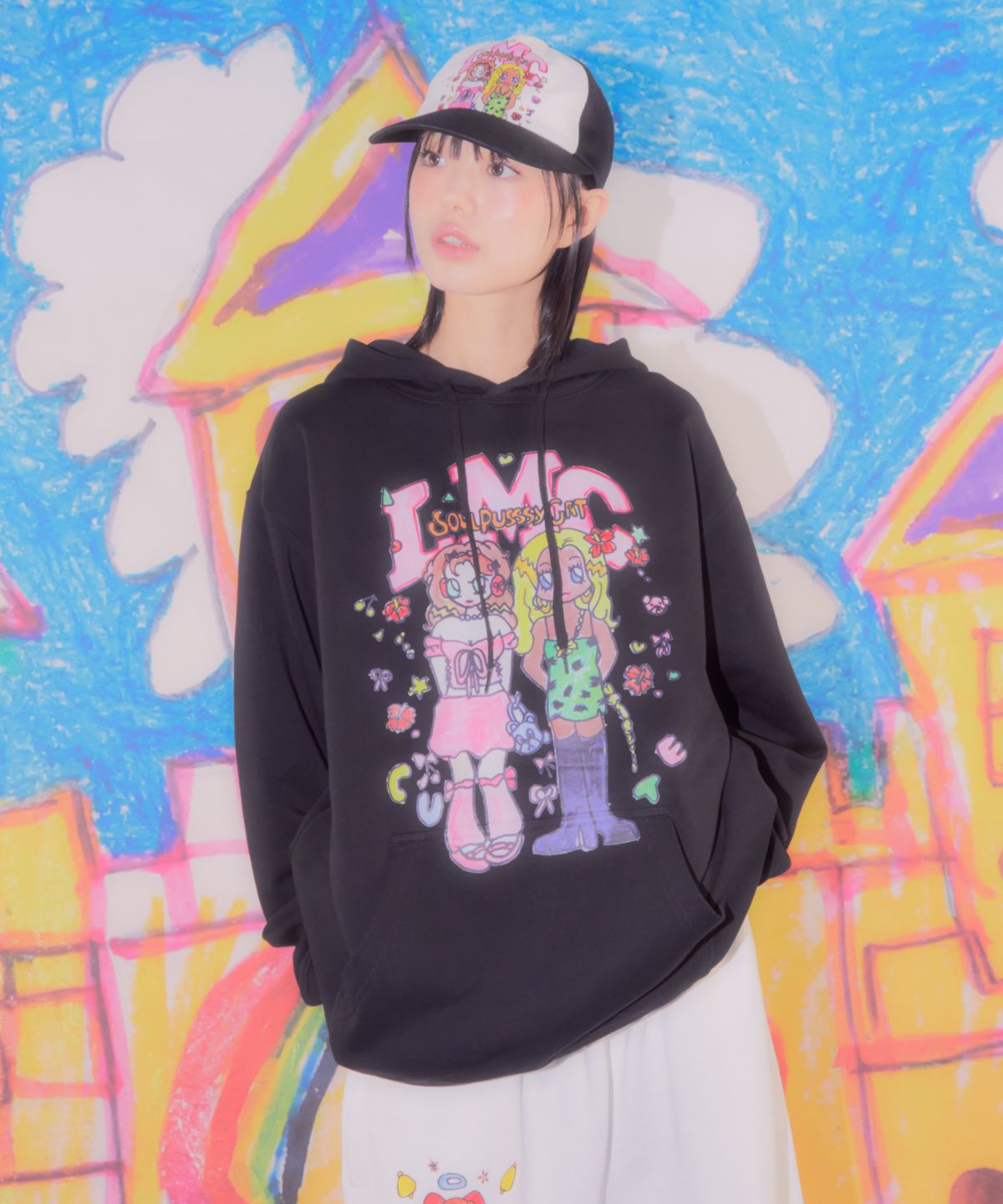 엘엠씨(LMC) LMC X SOULPUSSSYCAT FRIEND HOODIE black