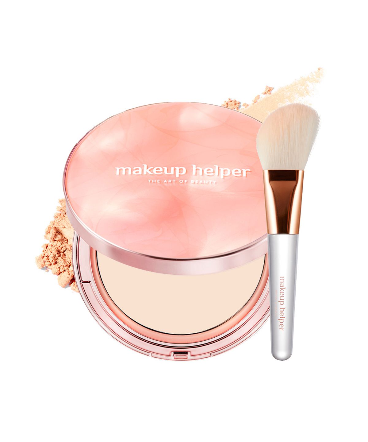 메이크업헬퍼(MAKEUP HELPER) 아트 팩트 오리지널 프로 피니쉬 25g 로즈 라떼 브러쉬 세트