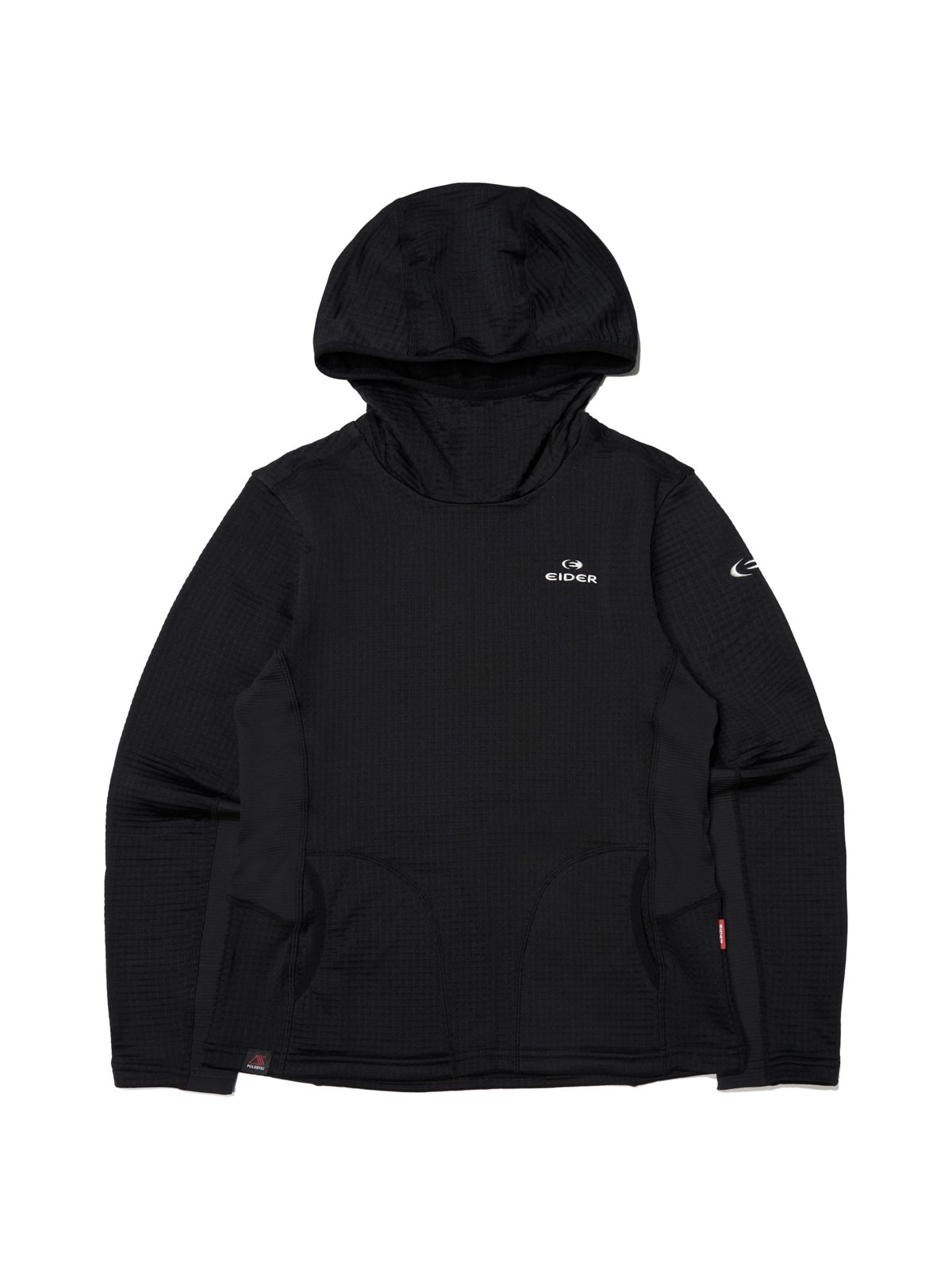 아이더(EIDER) HERITAGE (헤리티지) 여성 그리드 후드 풀오버 티셔츠_Black
