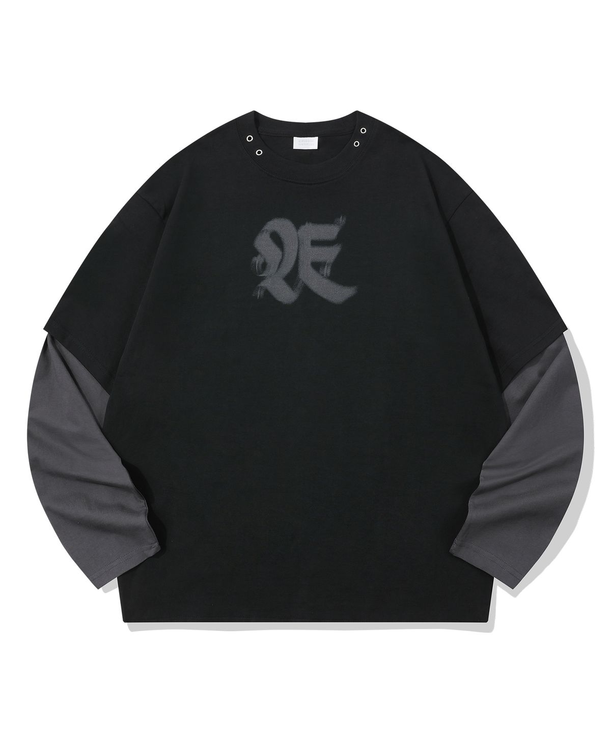 에피소드 언타이틀(EPISODE UNTITLED) SIGNATURE LOGO PATCHWORK LONG SLEEVES_BLACK