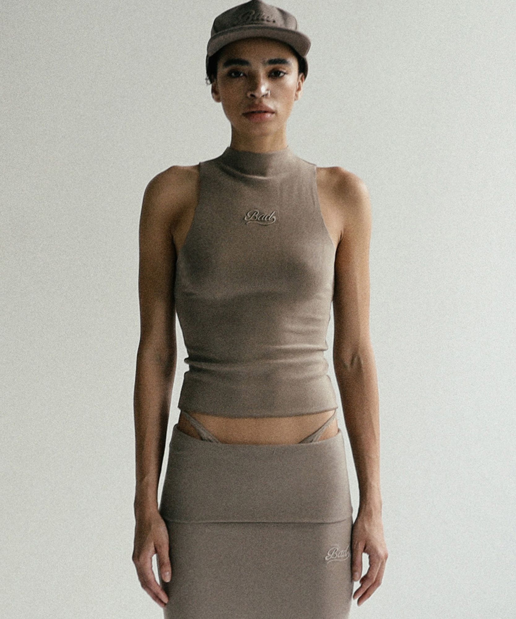 ◆BADBLOOD◆ Beyond Soft Mockneck Long Sleeve Tobacco MUSINSA | BADBLOOD Beyond Soft Mockneck Tank - Tobacco