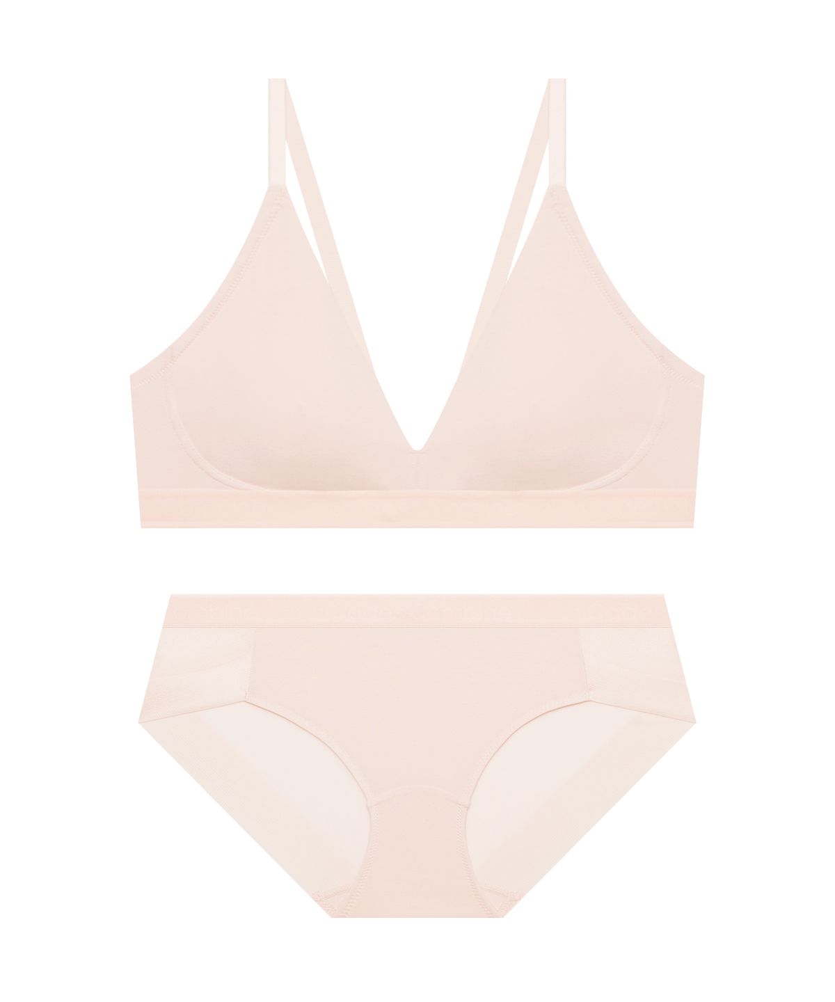 코데즈컴바인 이너웨어(CODES COMBINE INNERWEAR) 모달 슬림아웃밴드 브라렛 팬티세트_미스티로즈