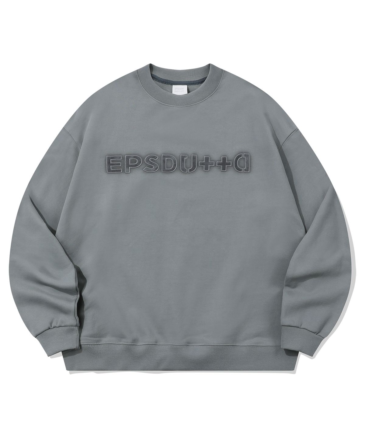 에피소드 언타이틀(EPISODE UNTITLED) APPLIQUE EMBROIDERY LOGO SWEATSHIRT_GREY BLUE